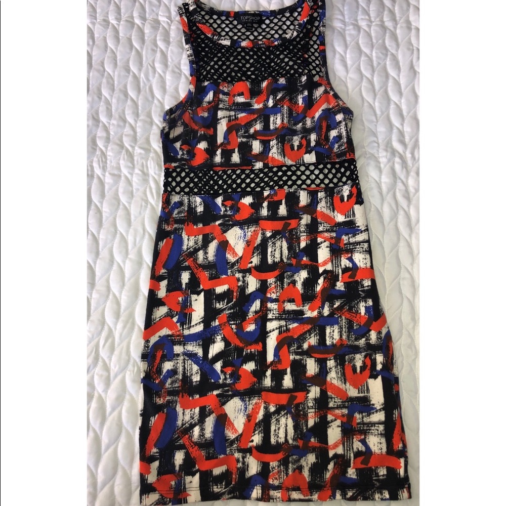 Multi color mesh dress